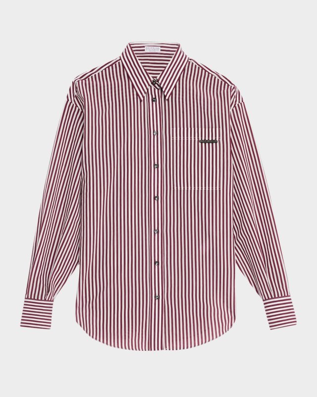Stripe Blouse with Monili Pocket